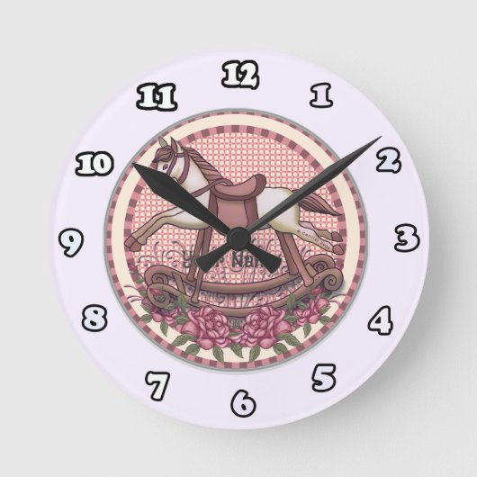 Pendule Cheval à Bascule Roses (Recto)