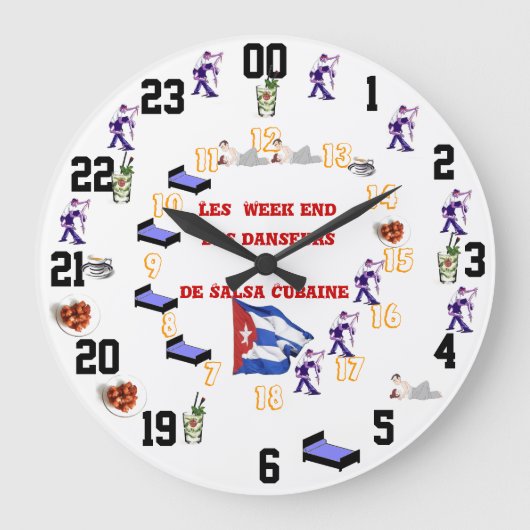 Pendule Humoristique des week end salsa Grote Klok (Voorkant)