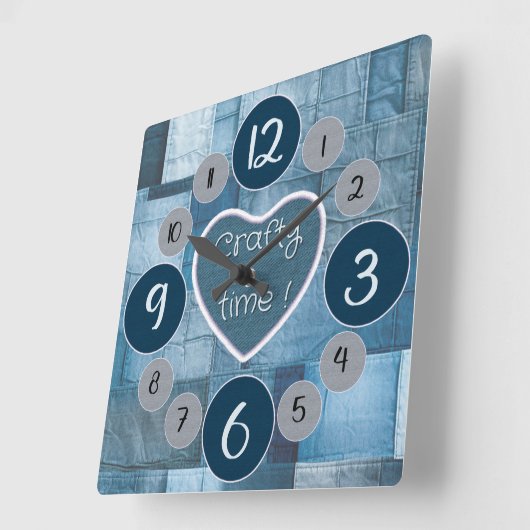 pendule murale Denim pour les amateurs de couture (Angle)