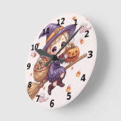 Pendule murale Halloween Sorcière Blonde (Angle)