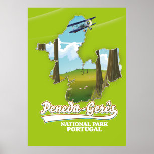 Peneda-gerês nationaal park Portugal kaart Poster