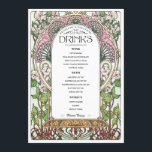 PENELOPE 01 A - Boisson Mariage Menu 2<br><div class="desc">Menu Boisson Art Nouveau Mariage - Moyen. Menu Floral coloré. Détail de qualité. Partie de la collection Mariage PENELOPE 01 A.</div>