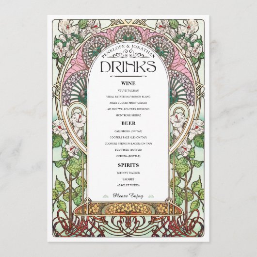 PENELOPE 01 A - Boisson Mariage Menu 2 (Devant)