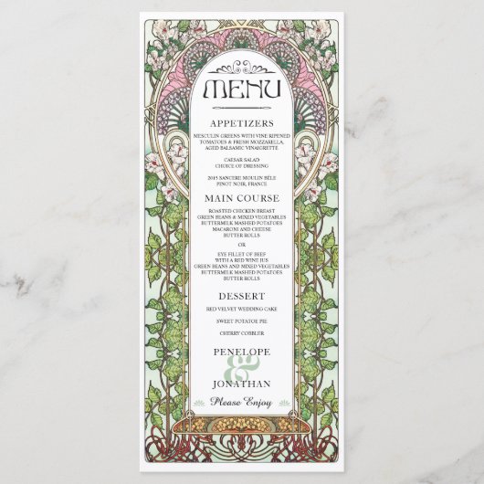 PENELOPE 01 A - Huwelijksvoeding Menu 1 (Voorkant)