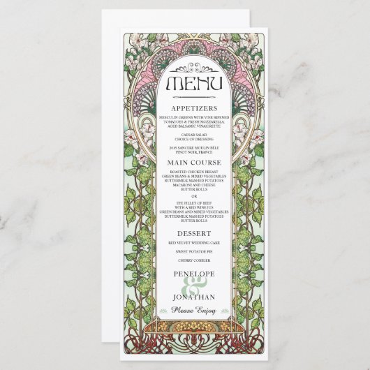 PENELOPE 01 A - Menu Mariage 1 (Devant / Derrière)