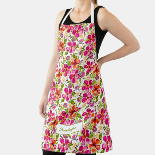 Pénélope Aquarelle Floral Tablier Personnalisé