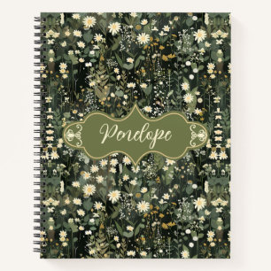 Penelope Dark Daisy Floral Deluxe Notitieboek