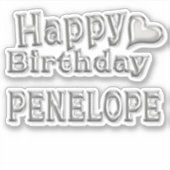 Penelope Happy Birthday Autocollants (Devant)