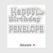 Penelope Happy Birthday Autocollants (Feuille)