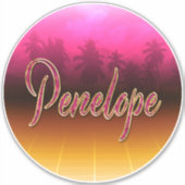 Penelope Prénom Nom rose Autocollant Autocollant (Devant)