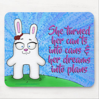 Penelope the Bunny, met een citaatmousepad Muismat