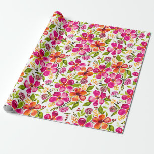 Penelope Waterverf Floral Designer Cadeaupapier
