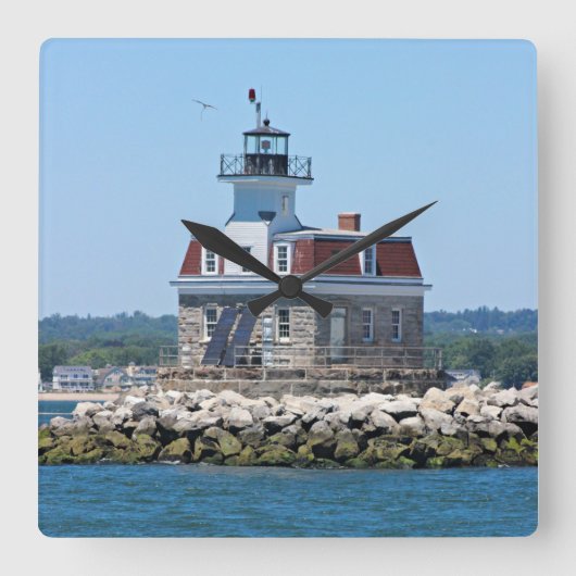 Penfield Reef Lighthouse, CT Carré Horloge murale (Recto)