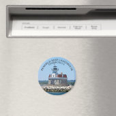 Pénfield Reef Lighthouse CT Round Magnet (In Situ (Lave-vaisselle))