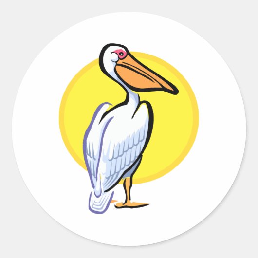 Penga Pelican Ronde Sticker (Voorkant)
