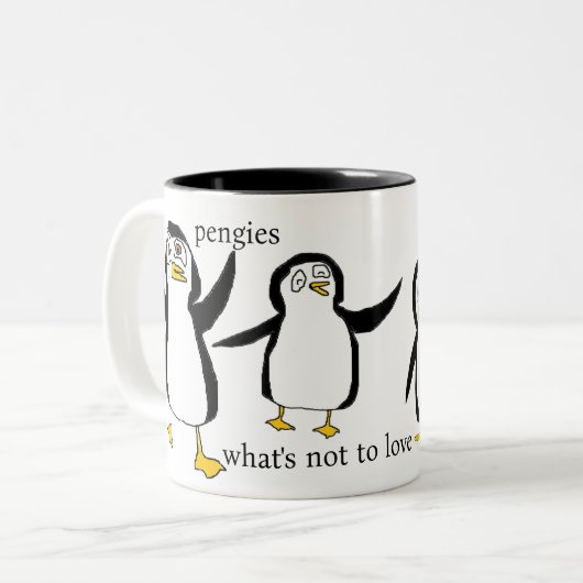 Pengies, Wat is niet om lief te hebben Tweekleurige Koffiemok (Voorkant links)