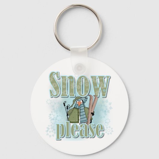 Pengin Ski Snow alsjeblieft Sleutelhanger (Voorkant)