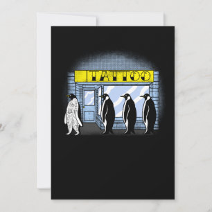 Pengiun tattoo cadeau bedankkaart