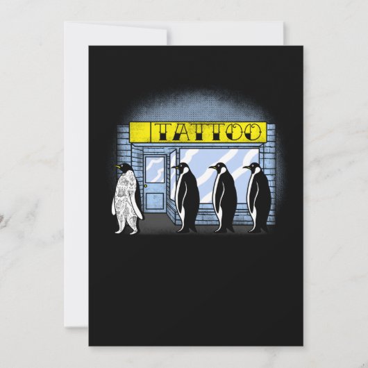 Pengiun tattoo cadeau bedankkaart (Voorkant)