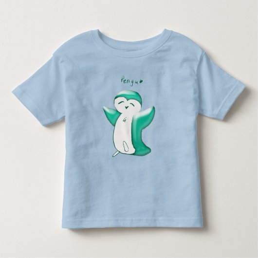 Pengu Gelukkige Pinguïn (Groen) Peuter T-shirt (Voorkant)