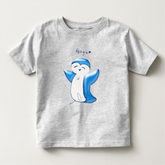 Pengu Happy Penguin (Lt Blue) Tshirt pour tout-pet (Devant)