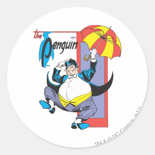 Penguin 2 ronde sticker (Voorkant)