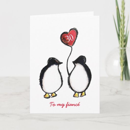 Penguin 30e anniversaire ou toute carte de fiancé (Devant)