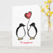 Penguin 30e anniversaire ou toute carte de fiancé (Fleur jaune)