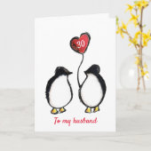 Penguin 30e anniversaire ou toute carte de mari d' (Fleur jaune)