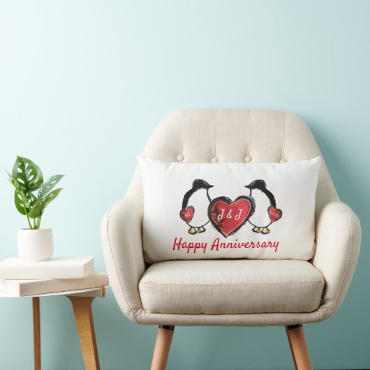 Penguin 40th ruby bruiloft kussen (Stoel)