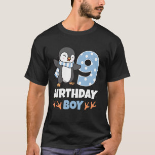 Penguin 9e verjaardag jongen winter thema feest vi t-shirt