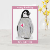 PENGUIN AGE CARTE CARTE CARDIAQUE anniversaire etc (Fleur jaune)