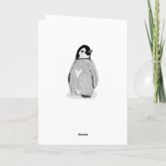 PENGUIN AGE HART KAART Verjaardag etc personaliser (Achterkant)