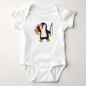 Penguin als Angler met vis Romper (Voorkant)
