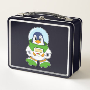 Penguin als astronaut met kostuum