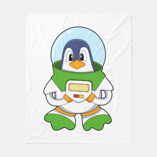 Penguin als astronaut met kostuum fleece deken (Voorkant)