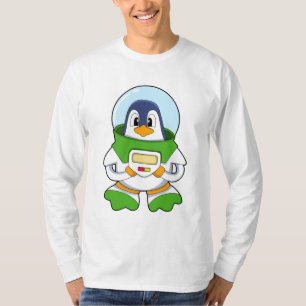 Penguin als astronaut met kostuum t-shirt