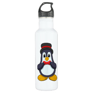 Penguin als Groom met Lint en Pet Waterfles