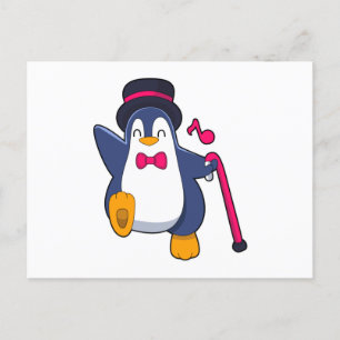 Penguin als Groom met Stropdas Briefkaart