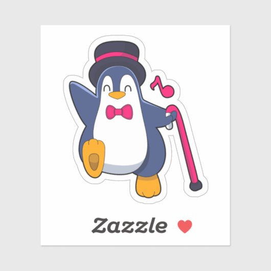 Penguin als Groom met Stropdas Sticker (Vel)
