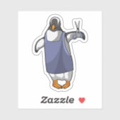 Penguin als hairdresser met schaar sticker (Vel)