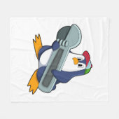 Penguin als Mechaic met Tool Fleece Deken (Voorkant (Horizontaal))