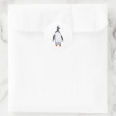 Penguin als Sailor met Pet Ronde Sticker (Tas)
