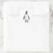 Penguin als Sailor met Pet Vierkante Sticker (Tas)