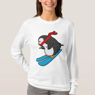 Penguin als Skier met Ski T-shirt
