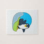 Penguin als Snowboarder met Sonowboard.PNG Legpuzzel (Horizontaal)