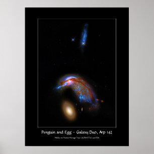 Penguin and Egg - Interaction Galaxy Duo, Arp 142 Poster