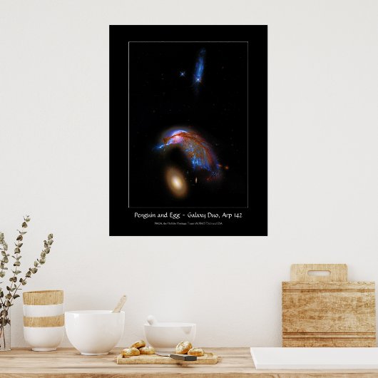 Penguin and Egg - Interaction Galaxy Duo, Arp 142 Poster (Keuken)