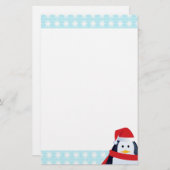 Penguin and Snowflakes Briefpapier (Voorkant / Achterkant)