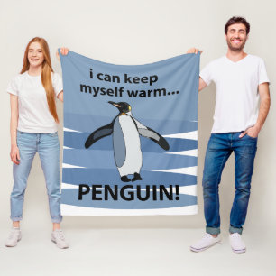 Penguin Animal Bird Funny Fleece Deken